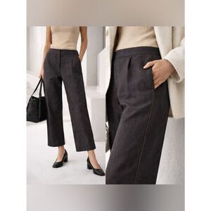 BOTTEGA VENETA Vintage Croppd wide leg jeans with leather braided side detail